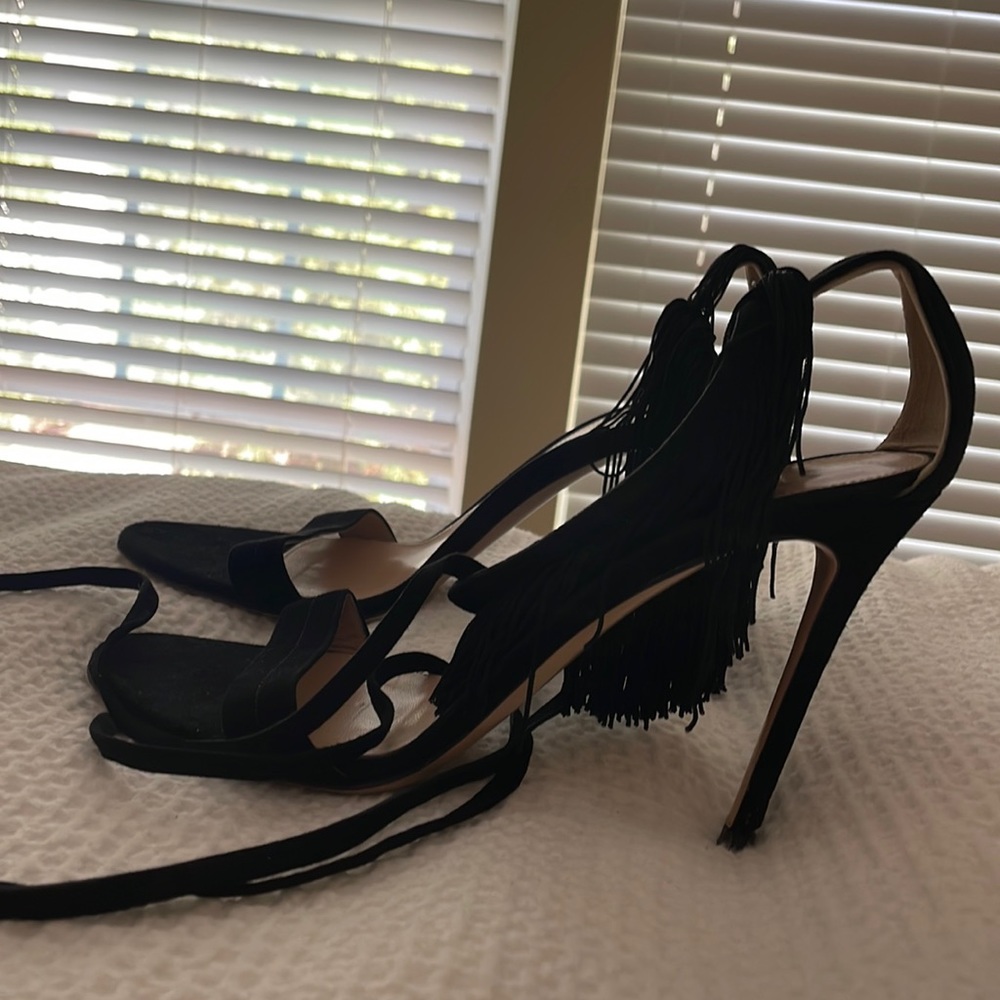 Fringe Suede Heels Shoes